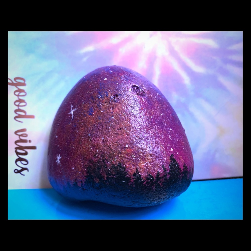Galaxy rock painting